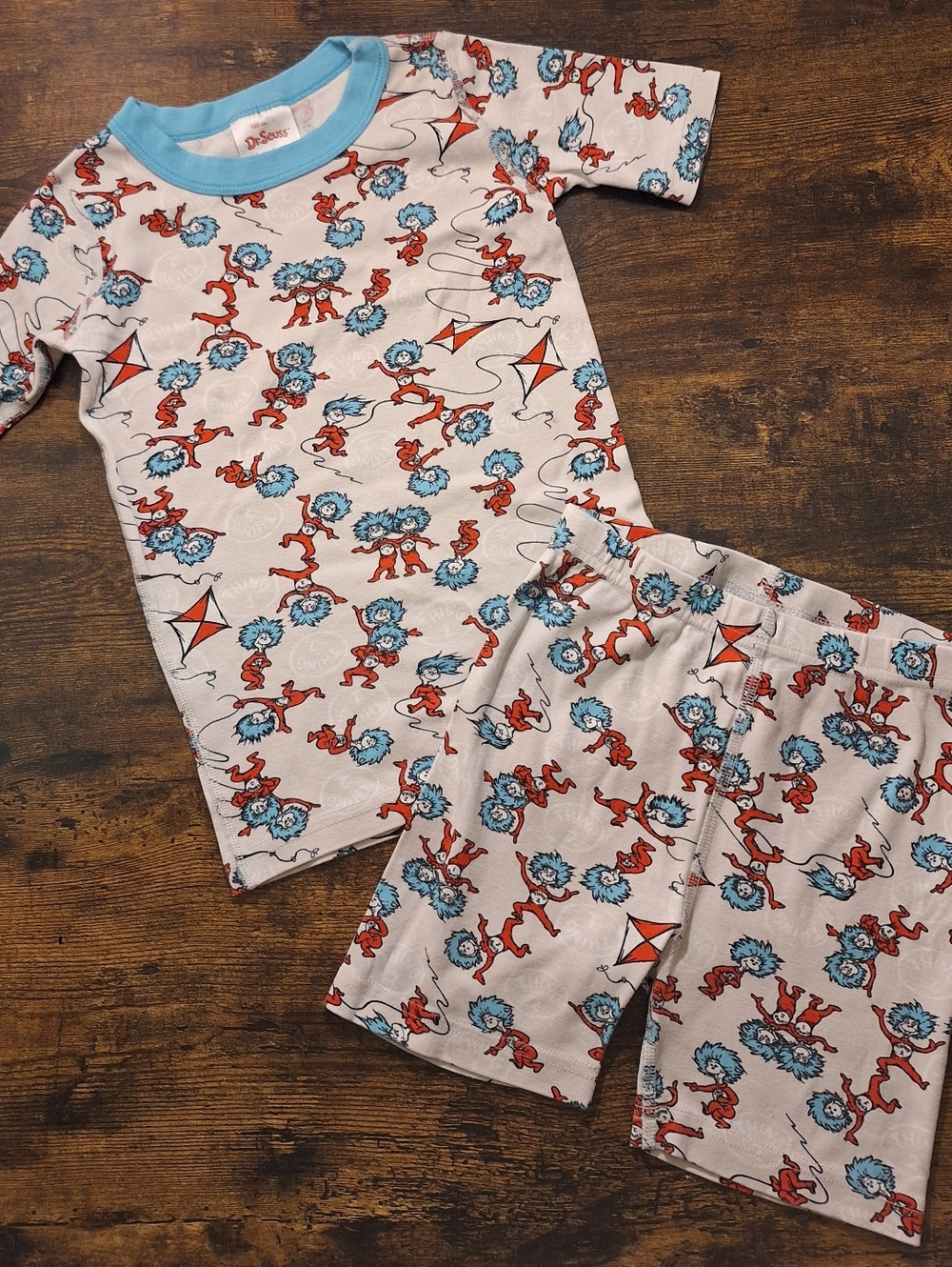 Hanna Andersson Dr. Seuss Kids' Red & Blue Cat in the Hat Pajama Set